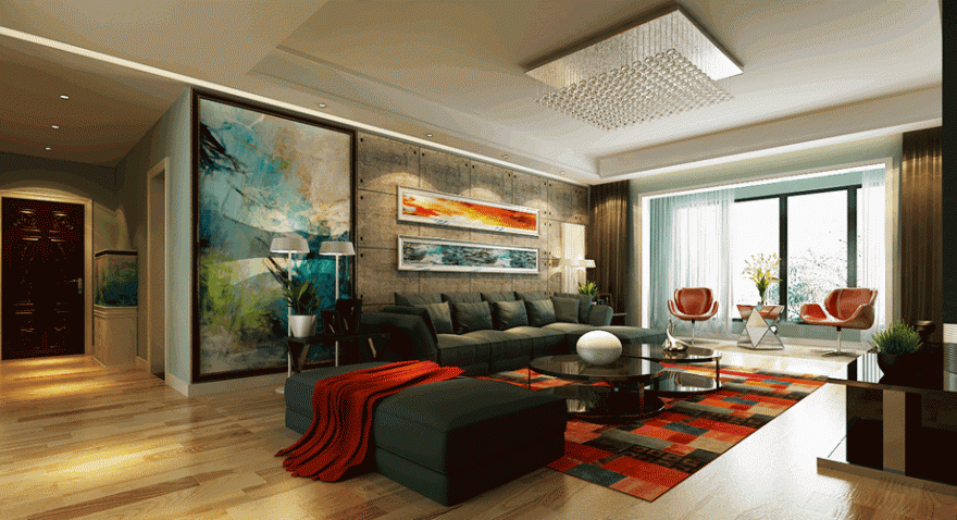 洛阳大曌国际两室一厅一卫混搭风格天恒设计施工案例